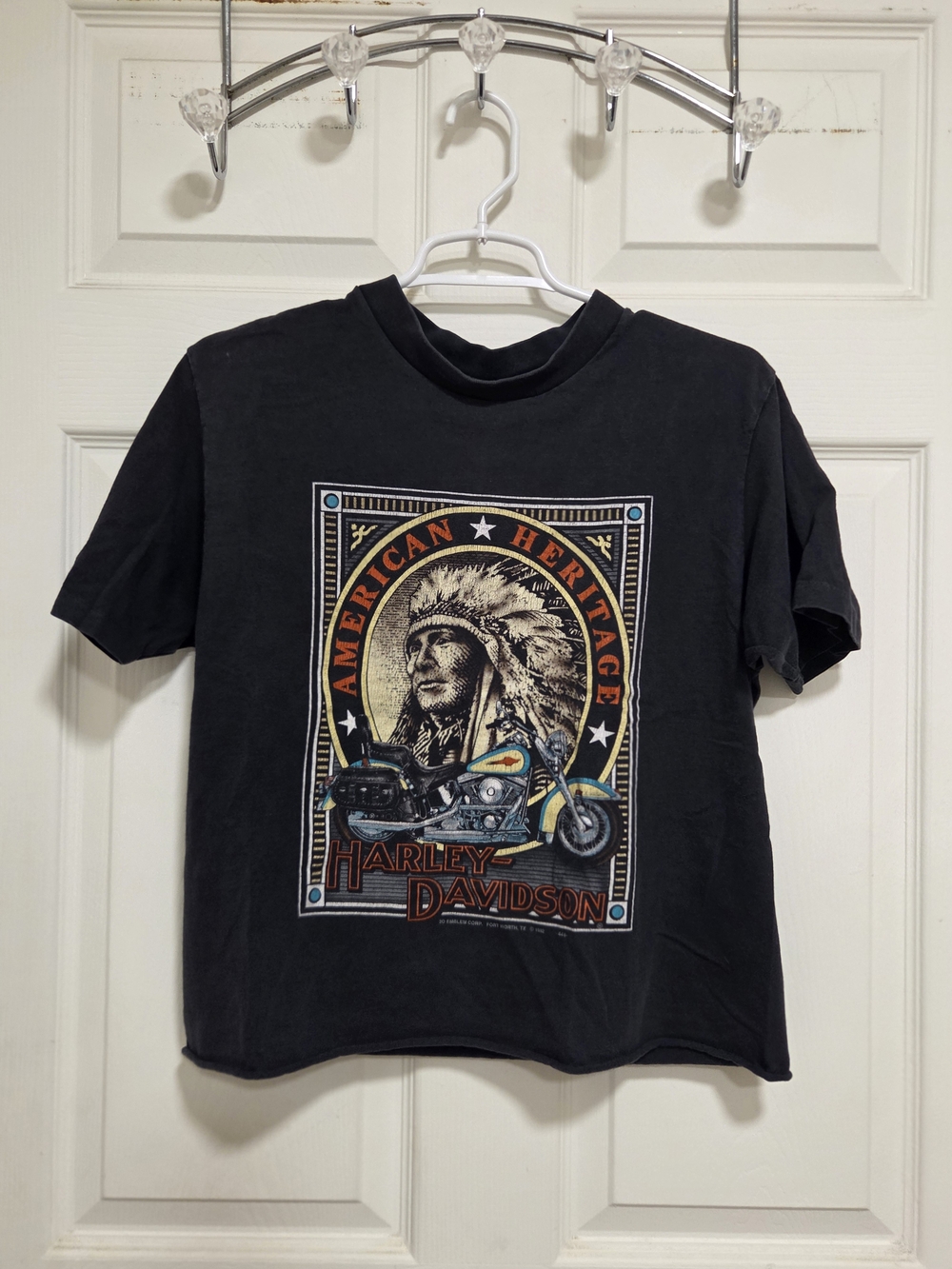 Vintage 1992 Harley Davidson American Heritage TShirt L New Mexico Biker Cropped